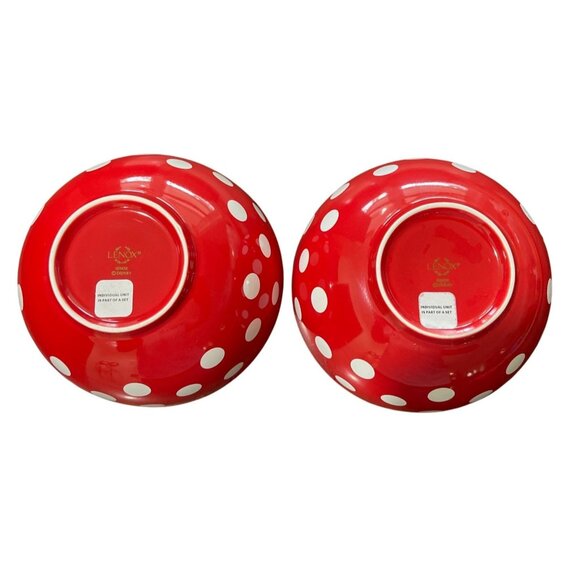 Lenox Disney Luna Next Bowl Set of 4 Mickey Red White Gold - Picture 5 of 10